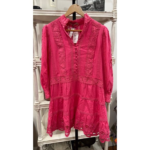 Alice + Olivia Clark Tiered Dress in Pink Size 8 - Picture 4 of 5